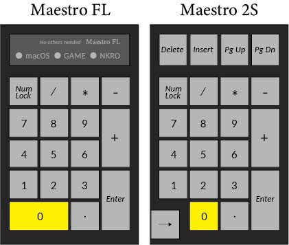 ARCHISS Maestro 2S Maestro FL テンキー比較イラスト