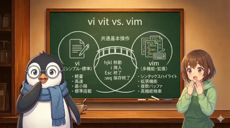vi 入門｜vi と vim の違いをやさしく理解する｜UNIX Cafe