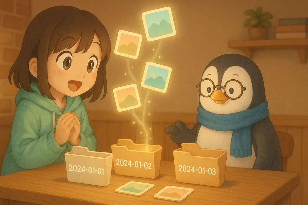 写真を撮影日ごとに自動分類する方法｜フォルダ整理を一瞬で効率化｜UNIX Cafe
