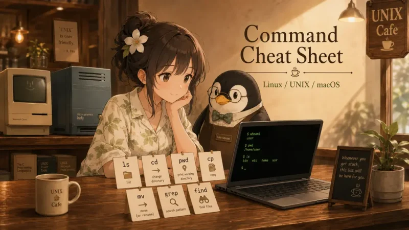 Linux・UNIX・macOSコマンド一覧表｜やさしい使い方とよく使う基本 | UNIX Cafe