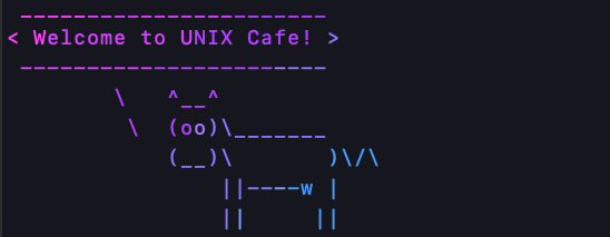 cowsay × lolcat：牛さんの虹色コメント