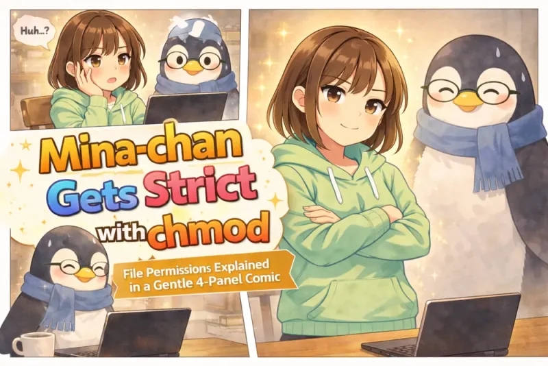 chmod コマンドの使い方を4コマ漫画でやさしく解説 | UNIX Cafe