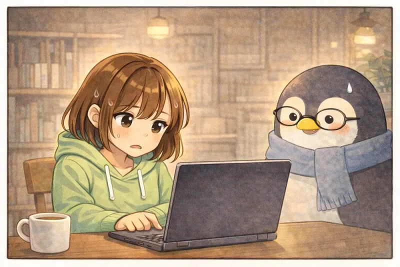 sudo コマンドの使い方を4コマ漫画でやさしく解説 | UNIX Cafe sudo とミナちゃんの、短い自信