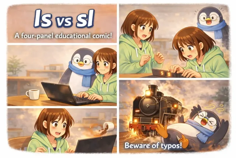 ls コマンドの使い方を4コマ漫画でやさしく解説 | UNIX Cafe