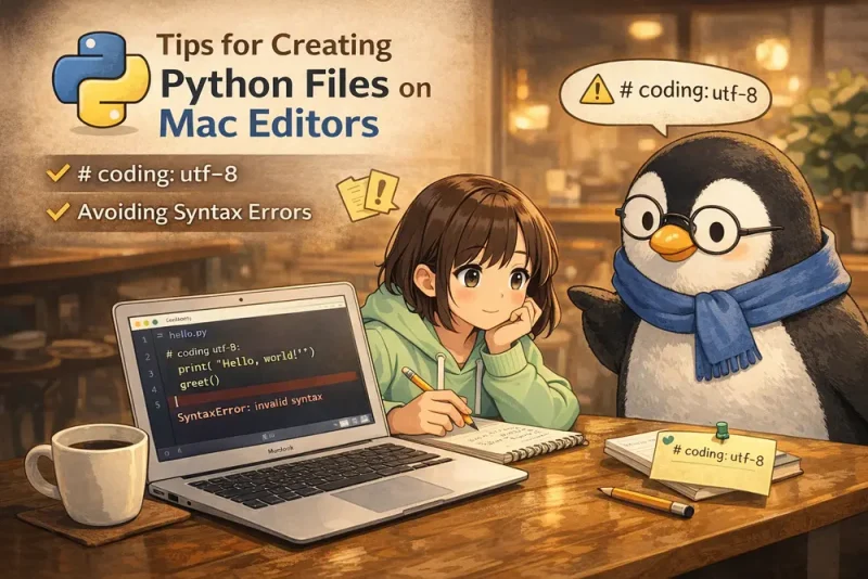 macのエディタでPythonファイルを作るときの注意点