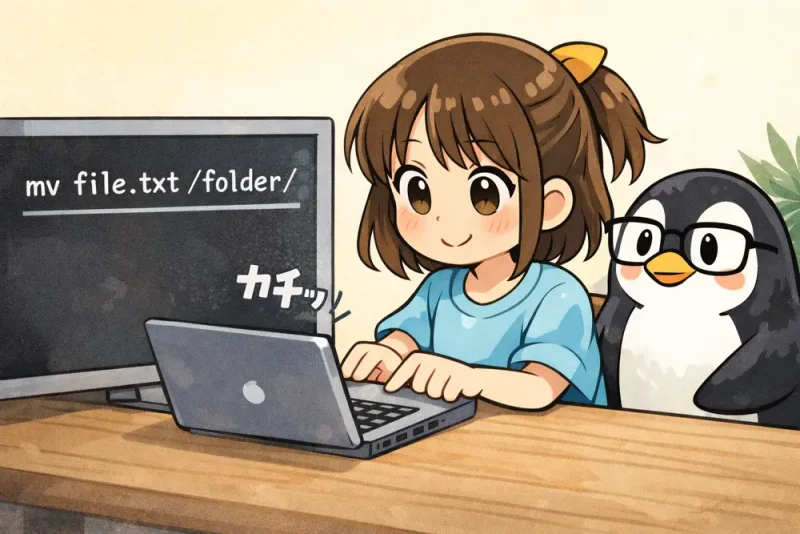 mv コマンドの使い方を4コマ漫画でやさしく解説 | UNIX Cafe