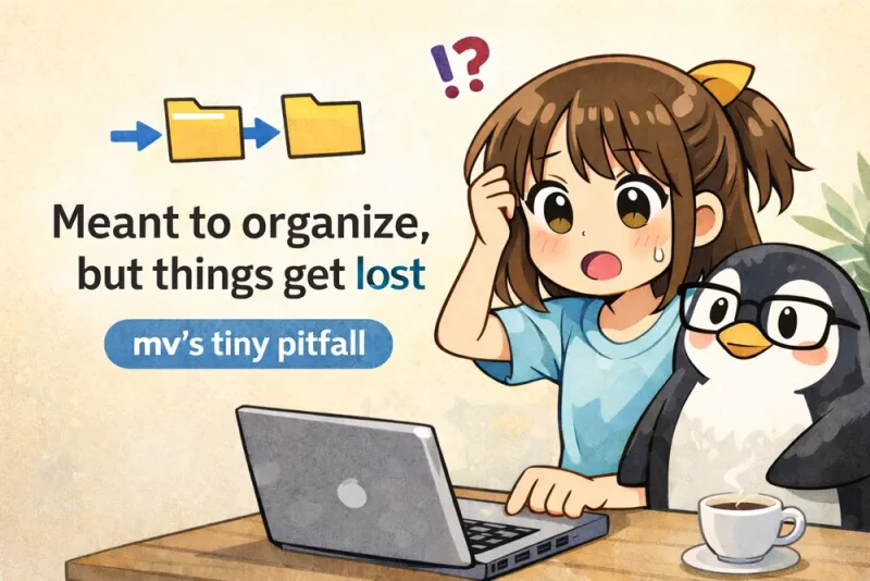 mv コマンドの使い方を4コマ漫画でやさしく解説 | UNIX Cafe