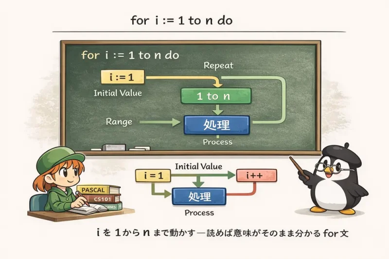 for文でたどるプログラミング言語の発達史|UNIX Cafe | 図解で見るPascalの処理