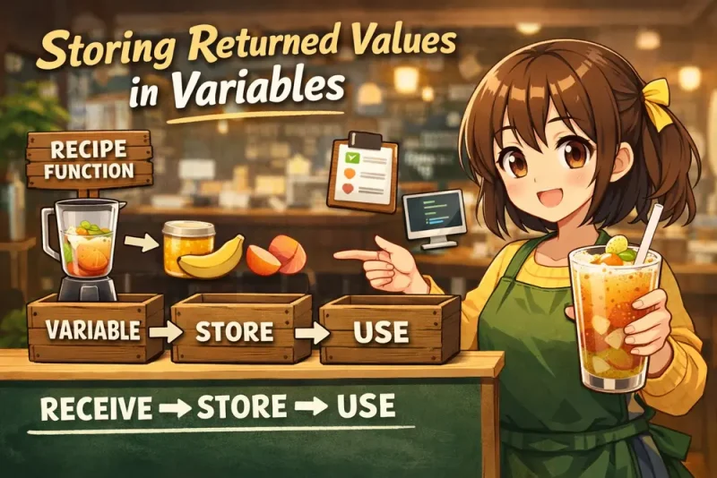 第14回｜受け取ったドリンクを「しまう」話｜C言語の変数と代入をやさしく理解する