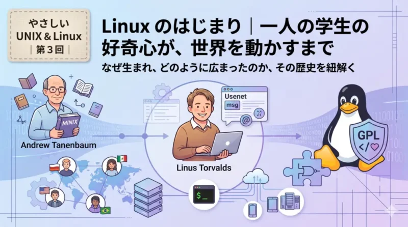 第３回｜Linux のはじまり：一人の学生が動かしたオープンソースの歴史｜やさしい UNIX & Linux