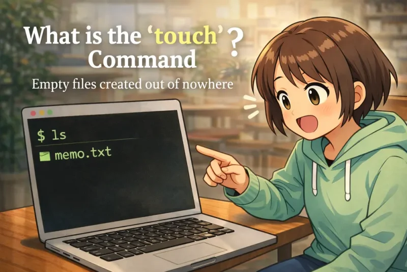 touch コマンドの使い方を4コマ漫画でやさしく解説 | UNIX Cafe