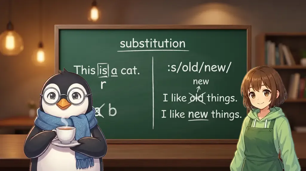 第９回 vi 入門｜置換コマンド（r, :s）の基本と効率的な修正術｜UNIX Cafe