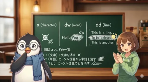 第6回 vi 入門 | 削除コマンド（x, dw, dd）の基本と使い分け｜UNIX Cafe