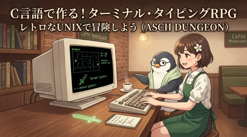 C言語で作るターミナルタイピングRPG「クムドールの試練」開発記録 | UNIX Cafe