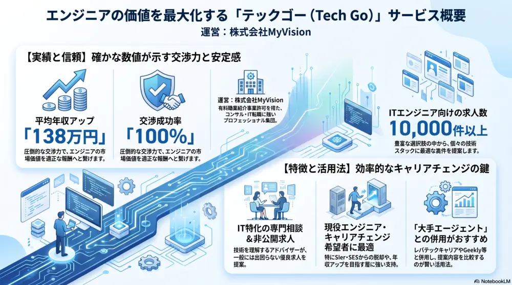 テックゴーの評判・口コミは？MyVision運営のITエンジニア転職サービスを調査