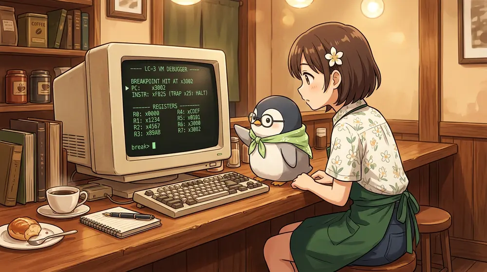 C言語で作るLC-3仮想マシン 第9回: ブレークポイントで指定番地で止める | UNIX Cafe