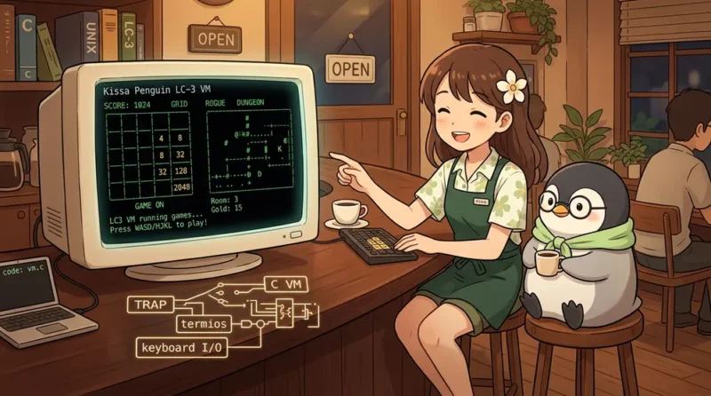 C言語で作るLC-3仮想マシン 第3回: TRAPと端末入力でゲームを動かす | UNIX Cafe