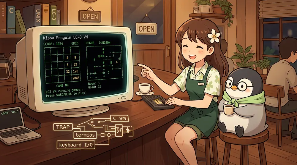 C言語で作るLC-3仮想マシン 第3回: TRAPと端末入力でゲームを動かす | UNIX Cafe