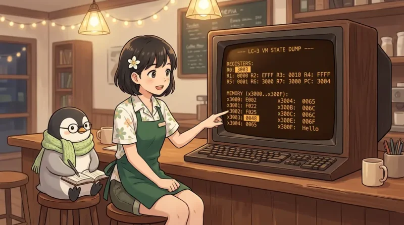 C言語で作るLC-3仮想マシン 第10回: レジスタとメモリをダンプして状態を見る | UNIX Cafe