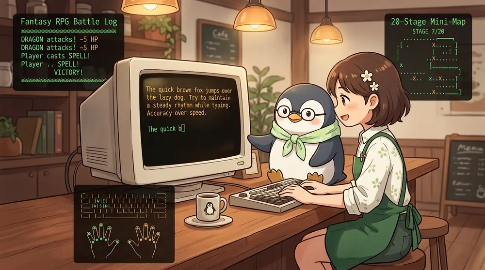 ターミナルタイピングRPG「クムドールの試練」 v0.10.1｜練習用プレステージと20ステージ本編を追加 | UNIX Cafe