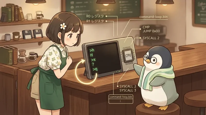 【低レイヤ入門】C言語で作る自作VMを少しOSらしくする: プロンプトへ戻る1文字コマンドループ | UNIX Cafe