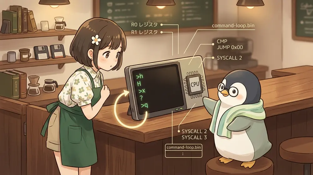 【低レイヤ入門】C言語で作る自作VMを少しOSらしくする: プロンプトへ戻る1文字コマンドループ | UNIX Cafe