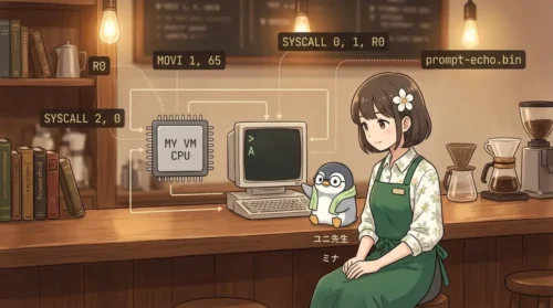 【低レイヤ入門】C言語で作る自作VMを少しOSらしくする: プロンプト付き1文字echo | UNIX Cafe