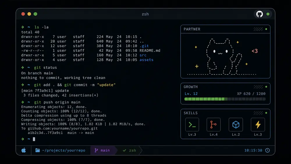 Term-gotchi まとめ | zshで育つターミナル相棒を作った記録 | UNIX Cafe