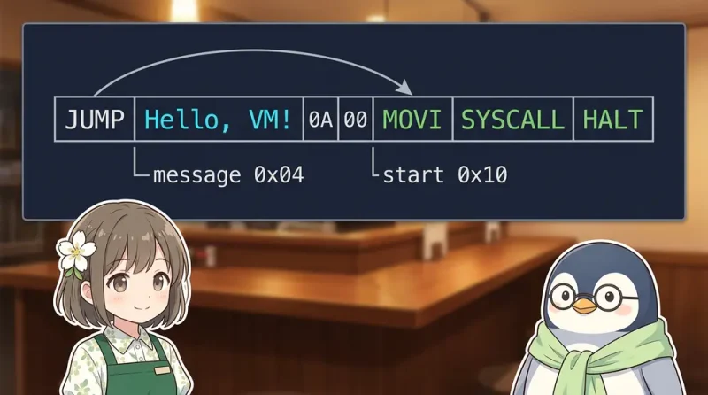 【低レイヤ入門】C言語で作る自作VMを少しOSらしくする: 命令と文字列を同じソースへ書く | UNIX Cafe